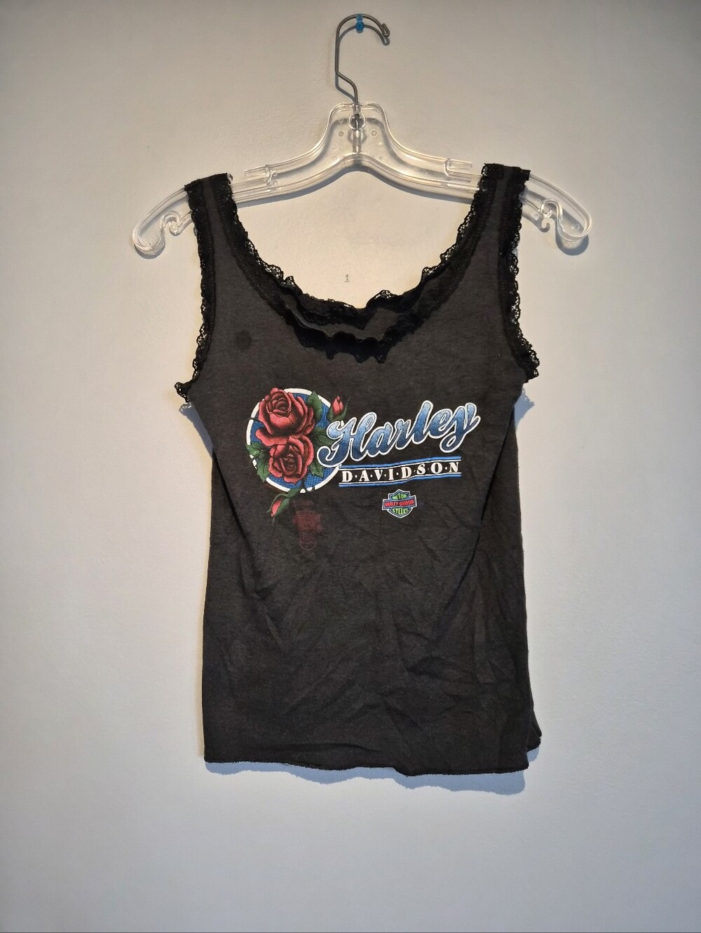 Vintage Harley Davidson Black Graphic Tank Top | Size Small